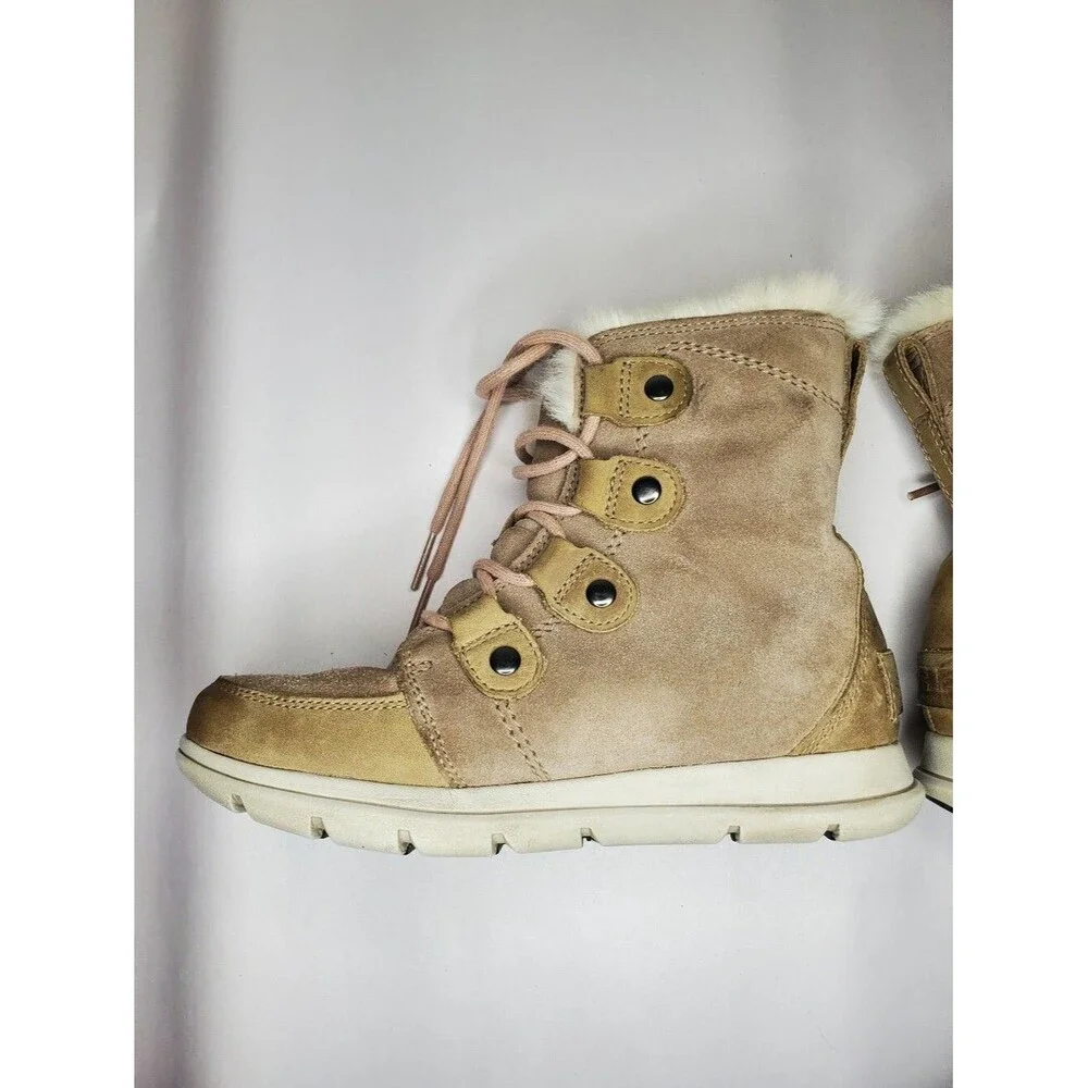 Sorel Women Explorer Joan Outdoor Fur Boots Shoes Size 6